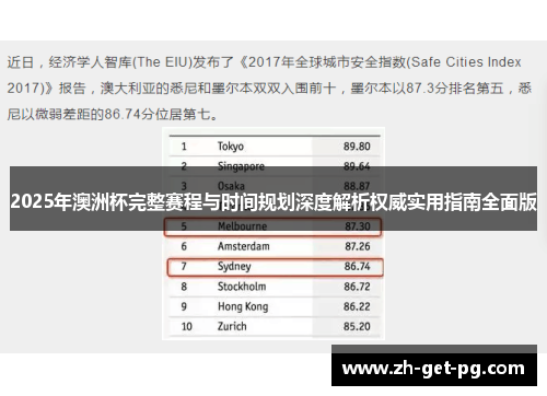 2025年澳洲杯完整赛程与时间规划深度解析权威实用指南全面版
